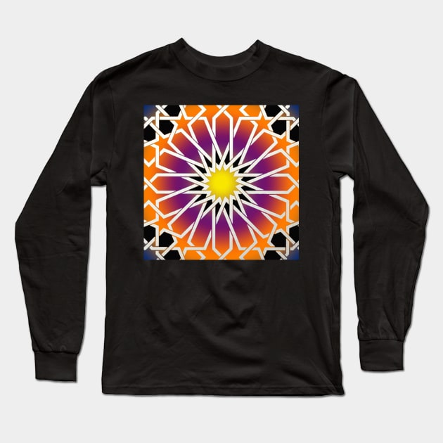 16 Point Star Long Sleeve T-Shirt by Fitra Design